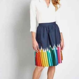 Fervour Modcloth Colored Pencil A-Line Skirt